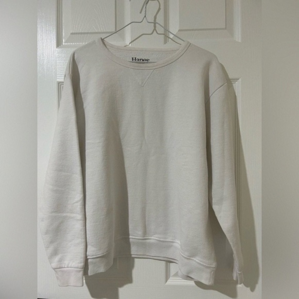 Hanes EcoSmart Soft White Sweatshirt